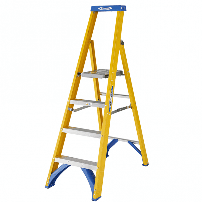 Trade Fibreglass Platform Stepladders 4-12 Tread EN131 Professional