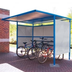 Traditional Bike Shelter - perforated steel sides