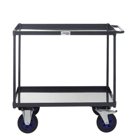UK Made 2 Shelf Steel Tray Trolley 600kg