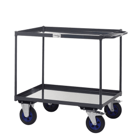UK Made 2 Shelf Steel Tray Trolley 600kg