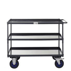 UK Made 3 Shelf Steel Tray Trolley 600kg