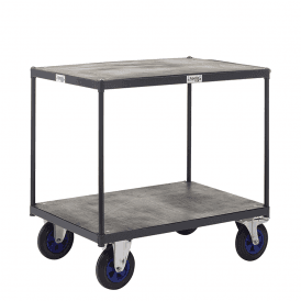 UK Made Steel/Wooden 2 Shelf Tray Trolley 600kg