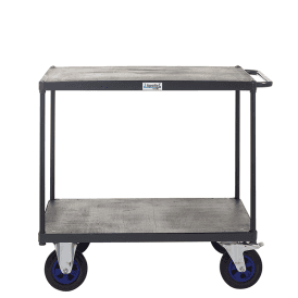 UK Made Steel/Wooden 2 Shelf Tray Trolley 600kg