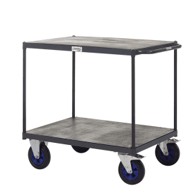 UK Made Steel/Wooden 2 Shelf Tray Trolley 600kg