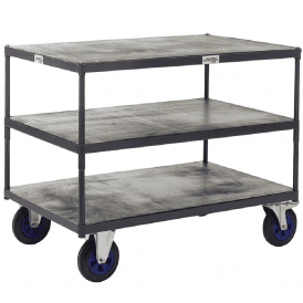 UK Made Steel/Wooden 3 Shelf Tray Trolley 600kg