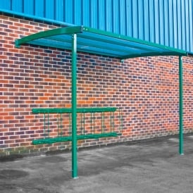 Wall Mounted Bike Shelter & Bike Rack - 8 Bikes