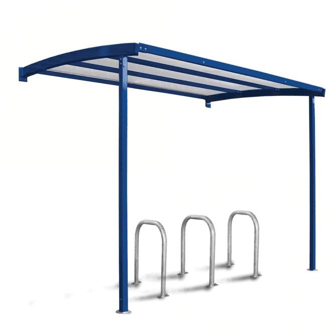 Wall Mounted Bike Shelter & Bike Rack - 8 Bikes