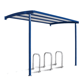 Wall Mounted Bike Shelter & Bike Rack - 8 Bikes