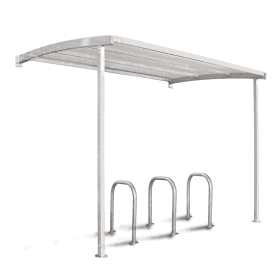 Wall Mounted Bike Shelter & Bike Rack - 8 Bikes