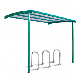 Wall Mounted Bike Shelter & Bike Rack - 8 Bikes