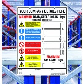 Weight Load Notices - Pallet Racking