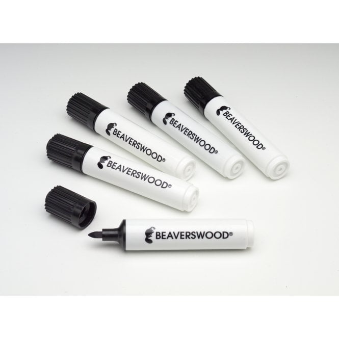 Wet Wipe Marker Pens - Black Pk. 5