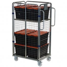Wire Mesh Four- Sided Merchandise Picking Trolley 500kg