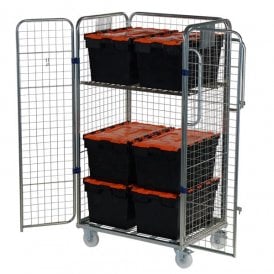 Wire Mesh Four- Sided Merchandise Picking Trolley 500kg
