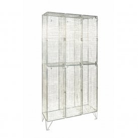 Wire Mesh Personal Lockers - Nest of 3