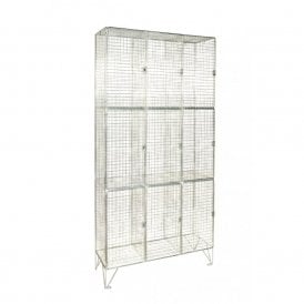 Wire Mesh Personal Lockers - Nest of 3
