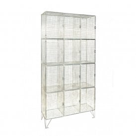 Wire Mesh Personal Lockers - Nest of 3