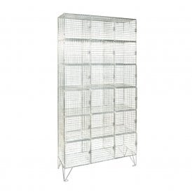 Wire Mesh Personal Lockers - Nest of 3