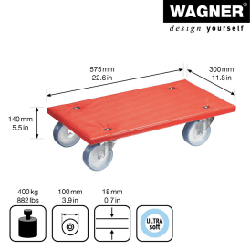 Wooden Dolly with Anti Slip Cover 575 x 300mm 400kg