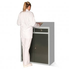 Workstation Cupboard with sloping worktop
