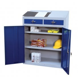 Workstation Cupboard with sloping worktop